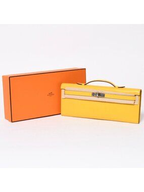 Hermes Kelly Cut Handbag Veau Swift Soleil Silver
